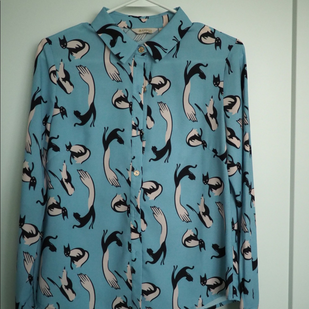 Blouse cats print XS